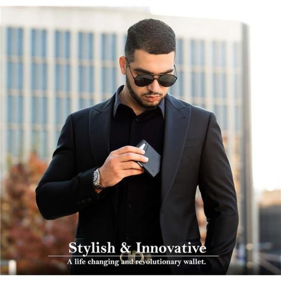 Mens Wallets slim Front Pocket RFID Blocking Card Holder Minimalist Mini Bifold - Picture 7 of 7